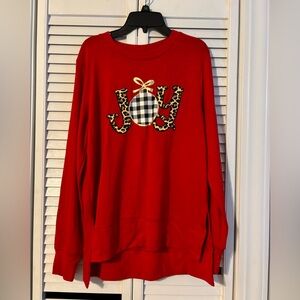 Holiday Red Joy Ornament Sweater